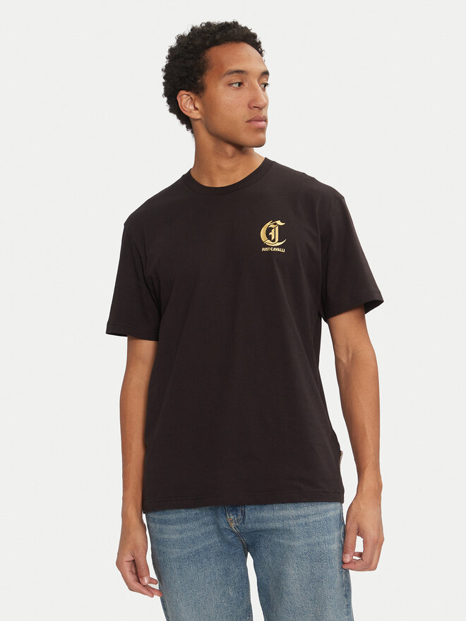 Just Cavalli Just Cavalli T-Shirt 77OAHT02 Μαύρο Regular Fit