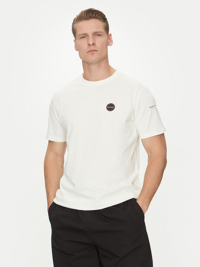 Napapijri Napapijri Marškinėliai S-Badge NP0A4I3N Balta Regular Fit