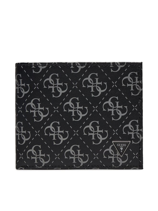 Guess Portofel Mare pentru Bărbați Guess Vezzola Leather Slg SMVELE LEA20 Negru