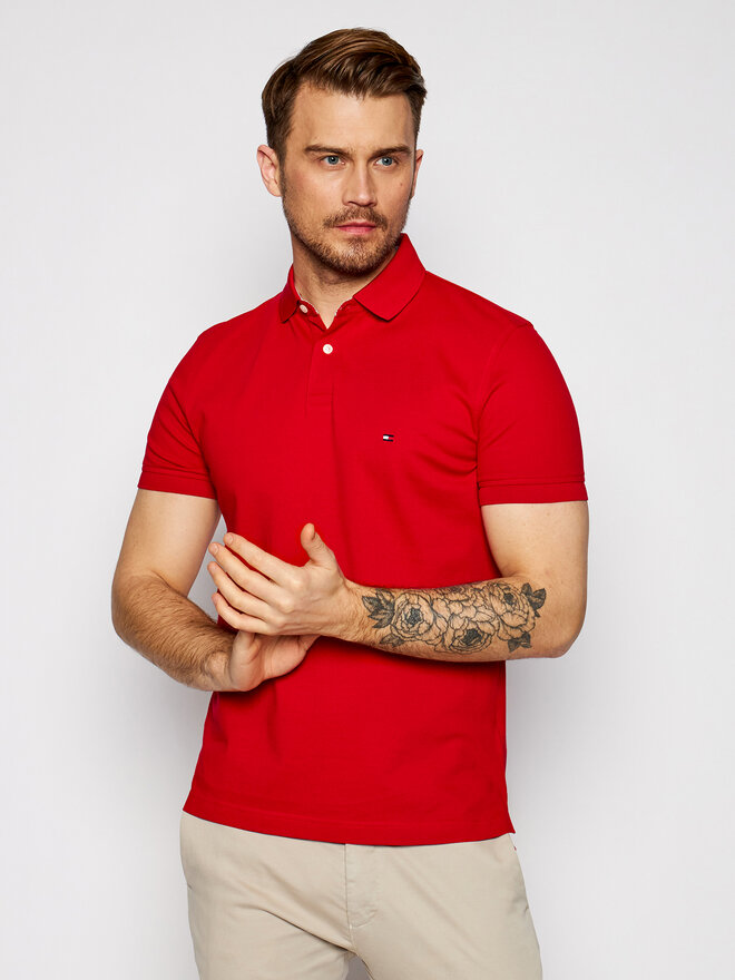 Tommy Hilfiger Tommy Hilfiger Polo marškinėliai 1985 MW0MW17770 Raudona Regular Fit