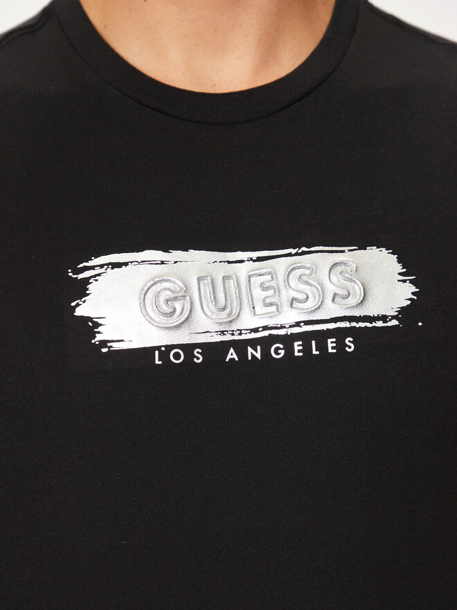 Guess Guess Marškinėliai M4BI61 K9RM1 Juoda Slim Fit
