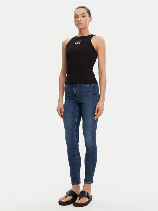 Calvin Klein Jeans Calvin Klein Jeans Top Monologo J20J225301 Schwarz Slim Fit