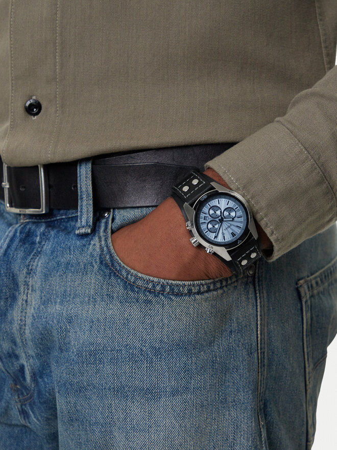 Fossil Pulkstenis Fossil Coachman CH2564 Melns