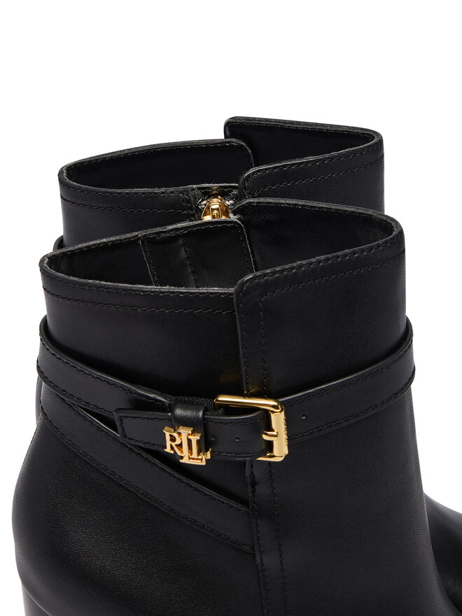 LAUREN RALPH LAUREN Stiefeletten LAUREN RALPH LAUREN Brooke II Calfskin Bootie Heel 802974475004 Schwarz