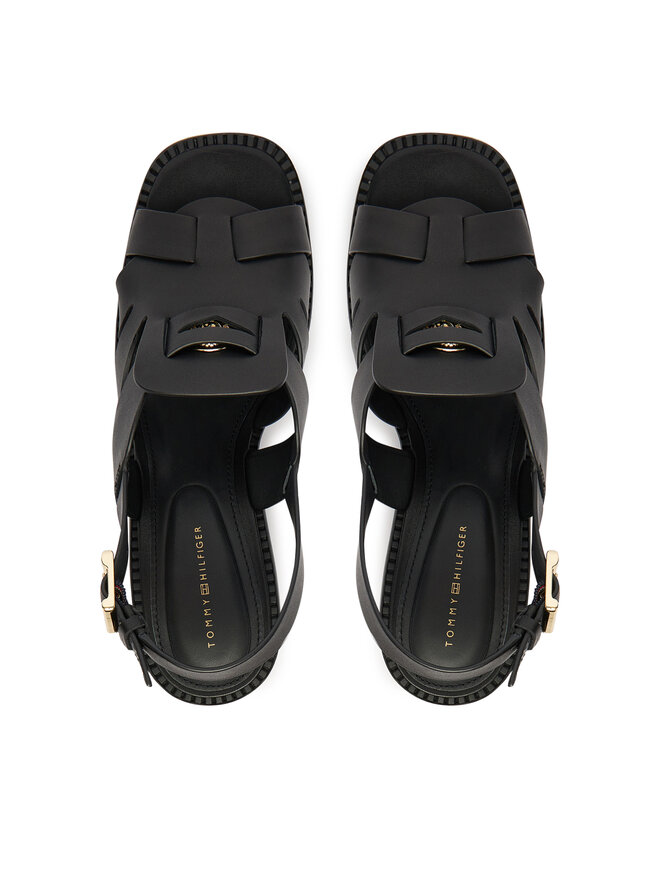 Tommy Hilfiger Sandalen Tommy Hilfiger Cross Blocked Heel Sandal FW0FW09135 Schwarz