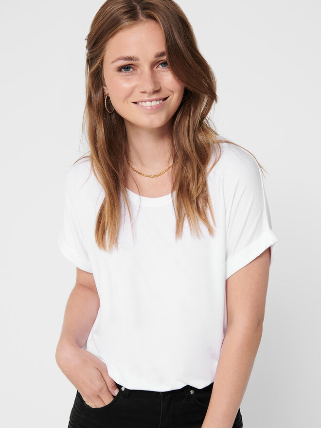 ONLY ONLY Póló Moster 15106662 Fehér Loose Fit