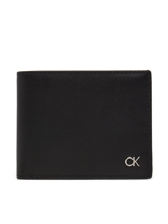 Calvin Klein Duży Portfel Męski Calvin Klein Metal Ck Bifold 5Cc K50K512294 Czarny