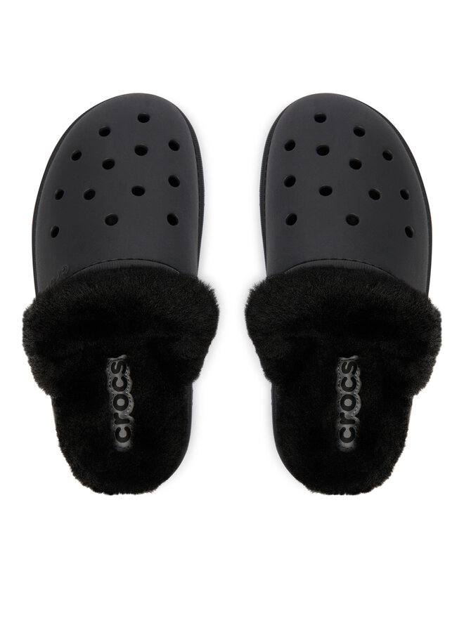 Crocs Тапочки Crocs Classic Fuzz Scuff 212143 Чорний
