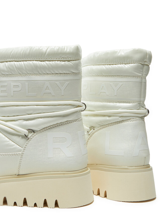 REPLAY Sněhule REPLAY Shiny-Effect Harper United Lace-Up GWF4R.000.C0002T Bílá
