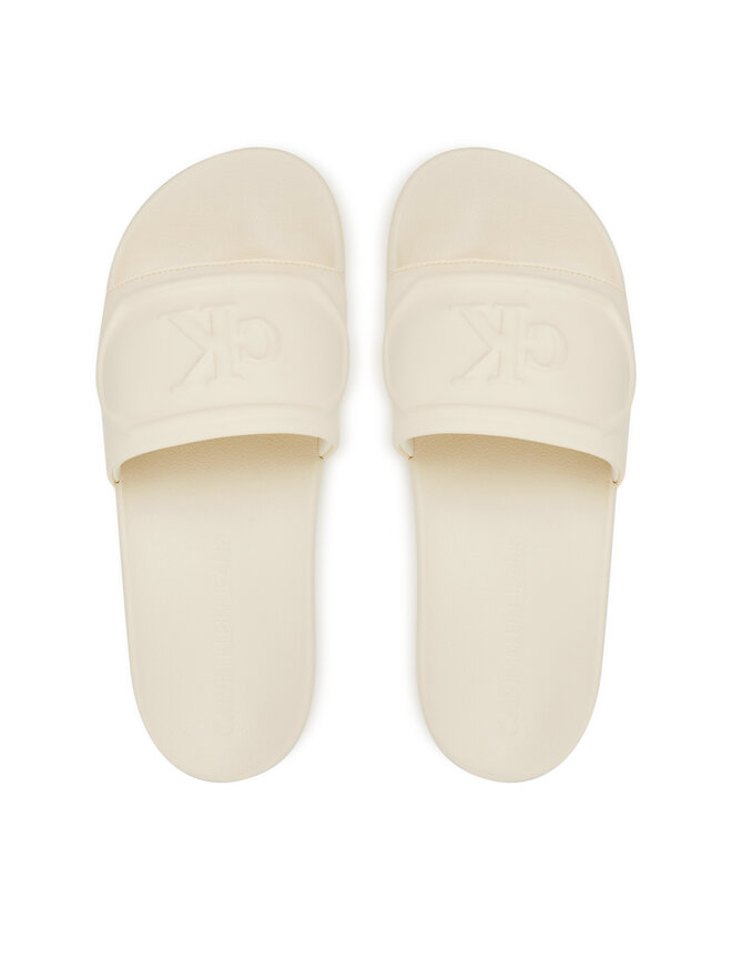 Calvin Klein Jeans Pantoletten Calvin Klein Jeans Slide Pu Hf Mg YW0YW01879 Écru