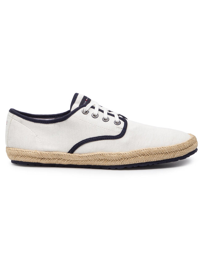 Tommy Hilfiger Espadrile Tommy Hilfiger Canvas Lace Up Espadrille FM0FM02254 Alb