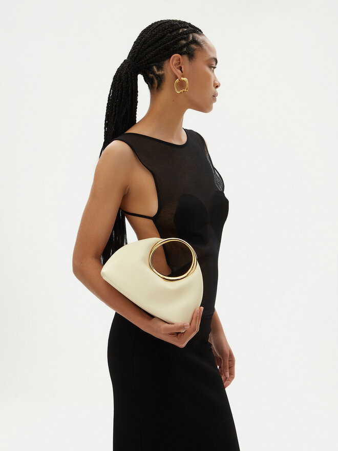JACQUEMUS Torbica JACQUEMUS Mini ring handbag 241BA395 Écru