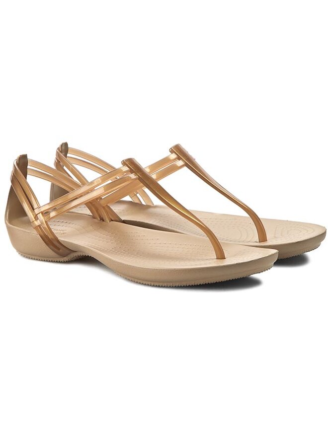 Crocs Sandály Crocs Isabella T-Strap 202467 Hnědá