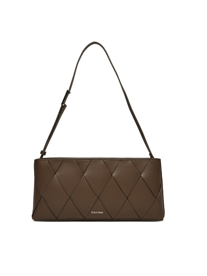 Calvin Klein Ročna torba Calvin Klein Ck Woven Elongated Shoulder Bag K60K612992 Rjava