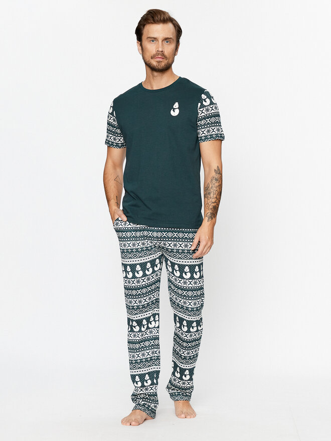 Brave Soul Brave Soul Pyjama MLWS-149WINTERY Grün Regular Fit
