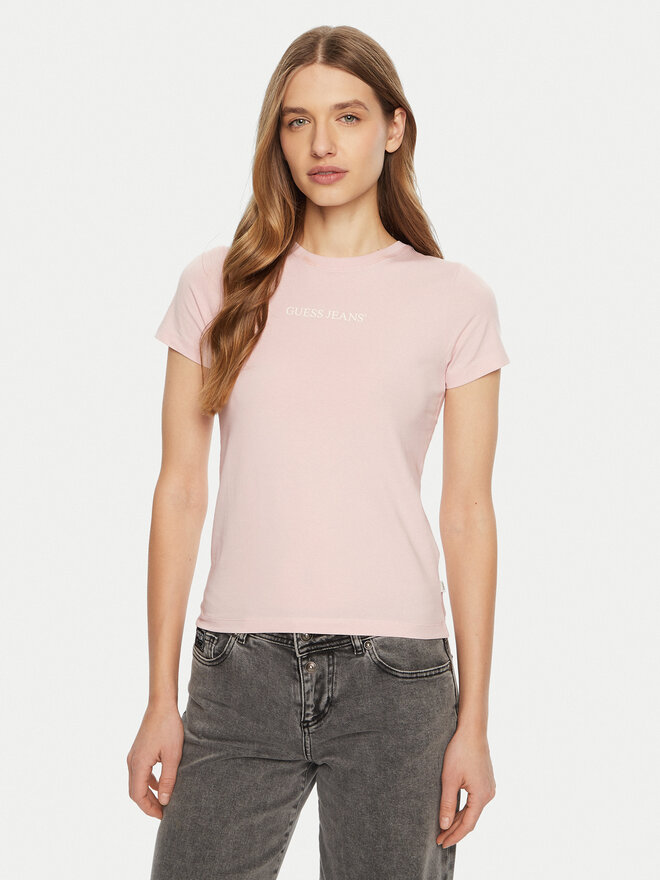 Guess Jeans Guess Jeans Marškinėliai W4YI01 J1314 Rožinė Regular Fit