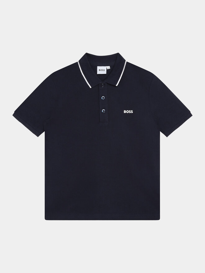 BOSS Boss Поло J25P26 D Cиній Regular Fit