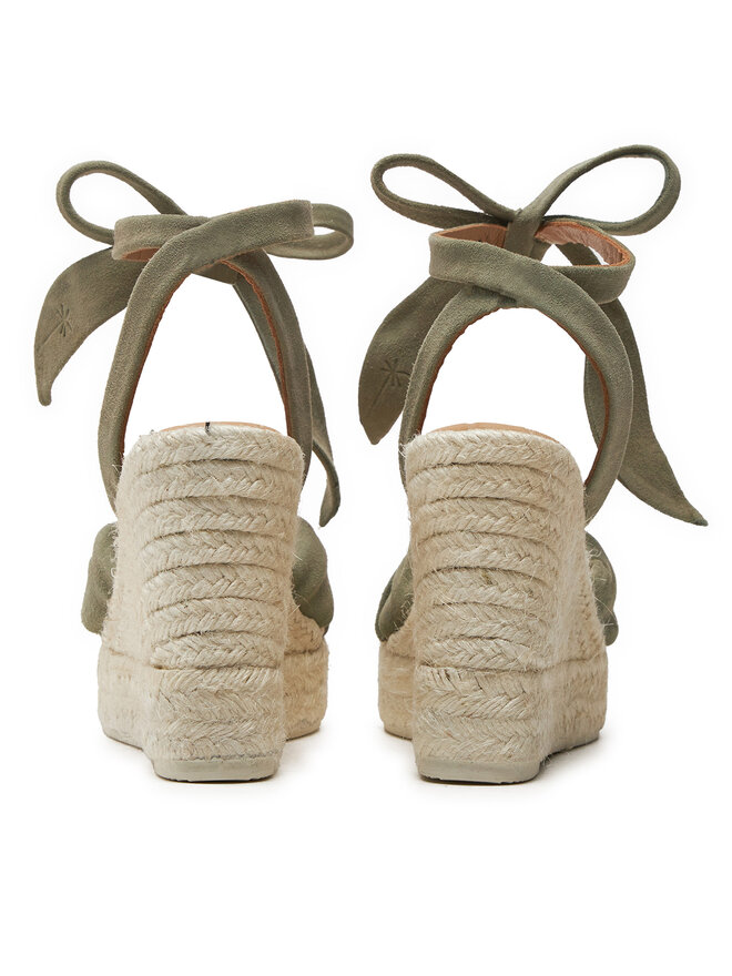Manebi Espadryle Manebi Hamptons Wedge Espadrilles With Knot W 0.1 WS Zielony