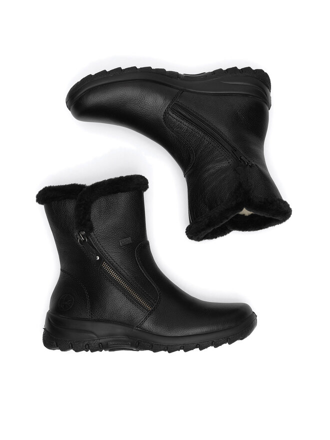 Rieker Mujer Botines Z9181, Señora Botines,Botas,Bota,Media Bota,botín,Cremallera,Negro (Schwarz / 00),36 EU / 3.5 UK