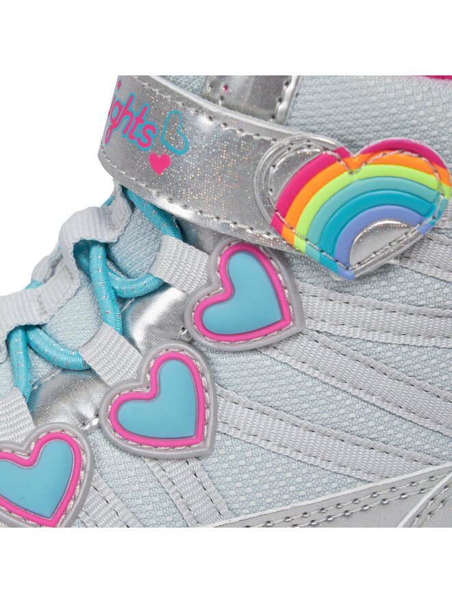 Skechers Kozačky Skechers Heart Lights Sweet Styling 302668L/SMLT Stříbrná