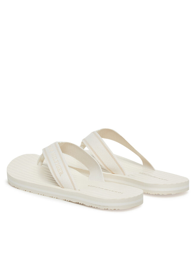 Tommy Hilfiger Japonki Tommy Hilfiger Th Stripes Beach Sandal FW0FW08528 Biały