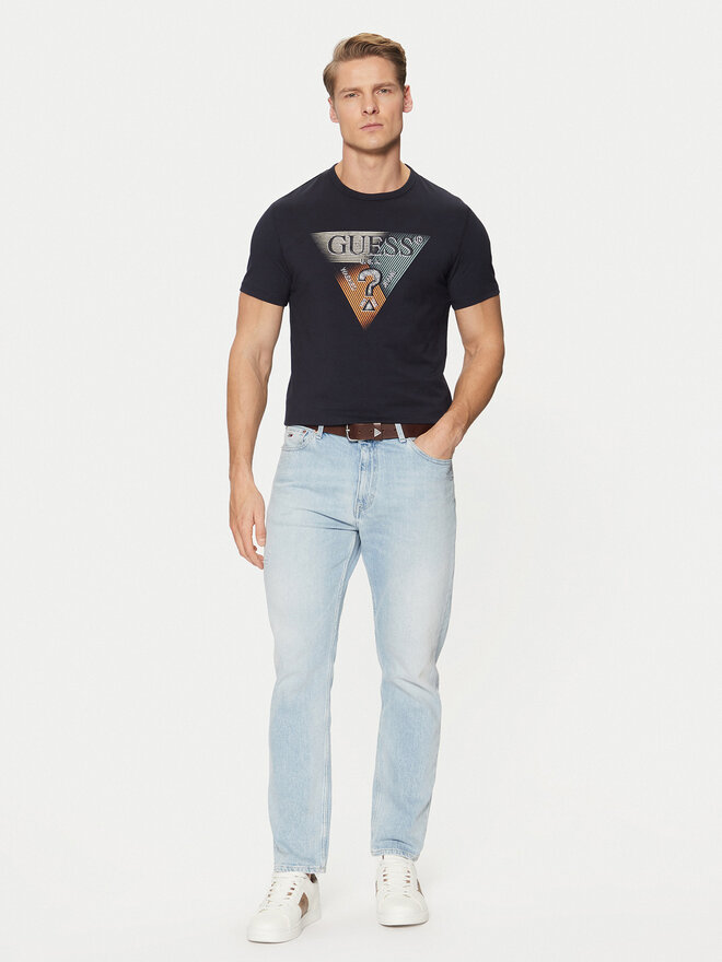 Guess Guess Marškinėliai M5RI14 J1314 Tamsiai mėlyna Slim Fit