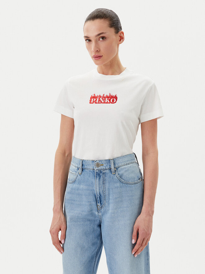 PINKO PINKO Футболка Trapani 105050 A2D6 Білий Regular Fit