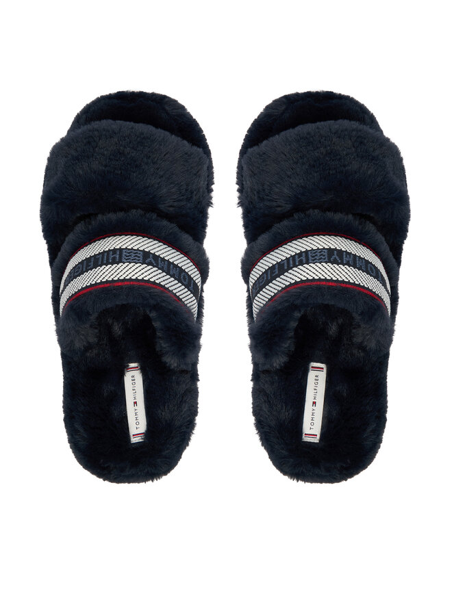 Tommy Hilfiger Papuče Tommy Hilfiger Hilfiger Fur Slipper FW0FW08854 Tamnoplava