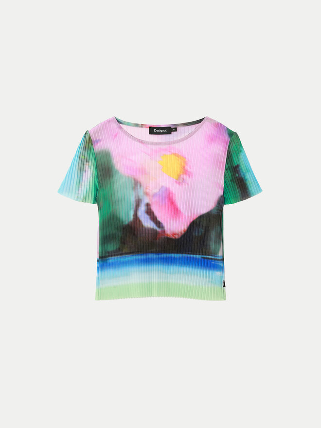Desigual Desigual Camiseta Plisa 24WWTK95 De color Slim Fit