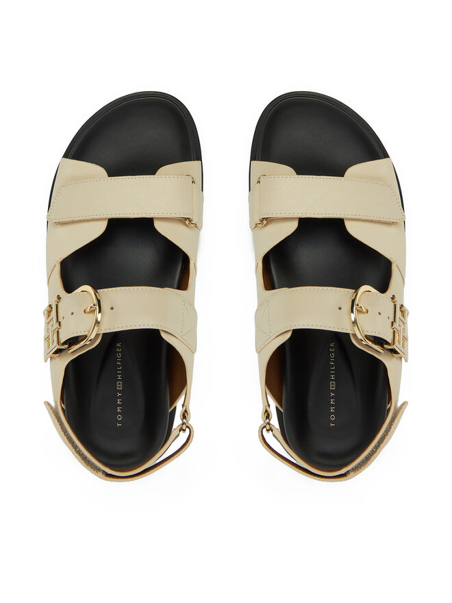 Tommy Hilfiger Sandalias Tommy Hilfiger Leather Sporty Sandal FW0FW08799 Écru