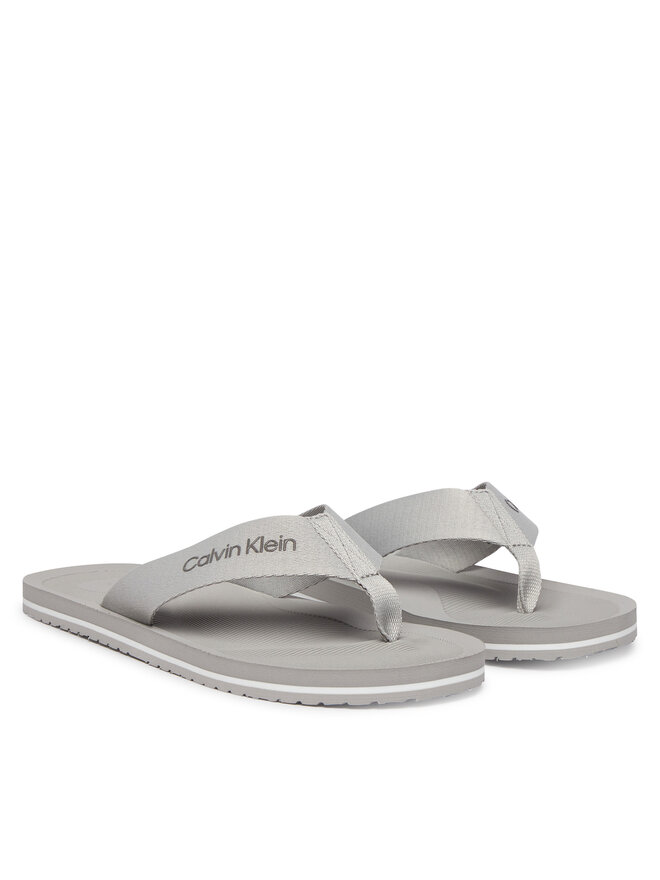 Calvin Klein Zehentrenner Calvin Klein Logo Webbing Strap HM0HM02106 Grau