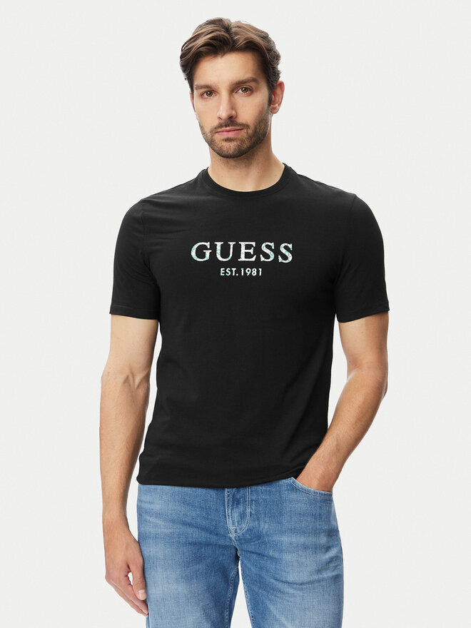 Guess Guess T-Shirt M4YI38 J1314 Schwarz Slim Fit