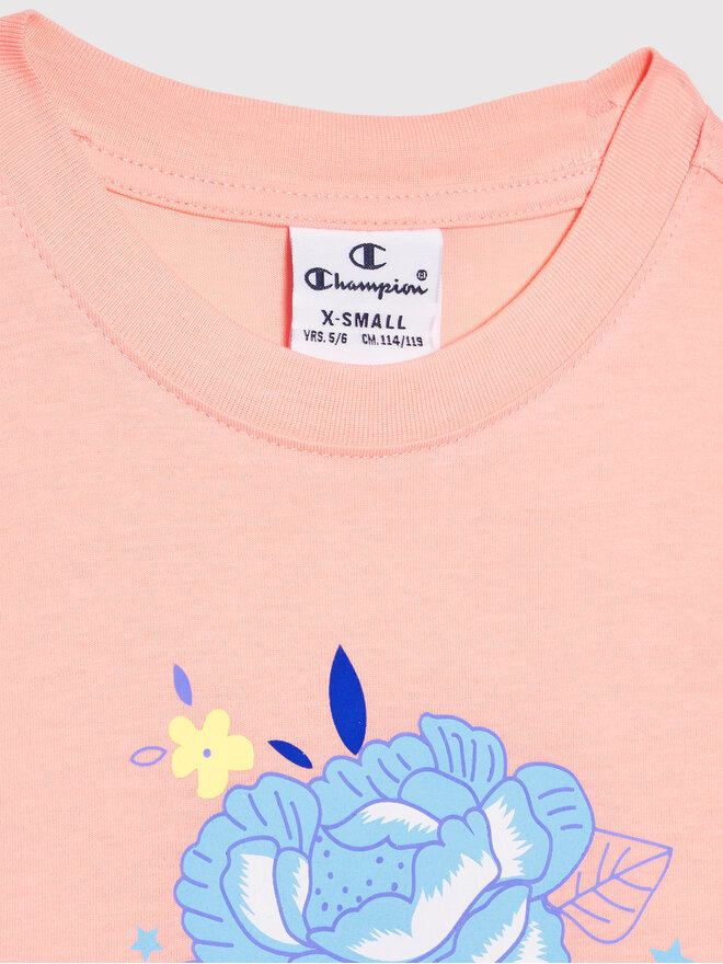 Champion Champion Conjunto de camiseta y pantalones cortos deportivos 404396 Rosa Custom Fit