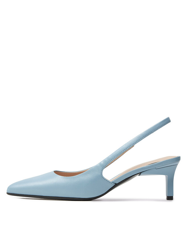 Calvin Klein Sandále Calvin Klein Heel Slingback Pump 50 Pearl Lth HW0HW02069 Modrá