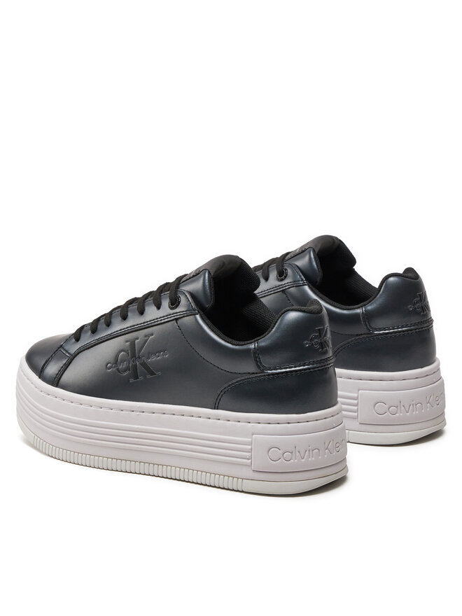 Calvin Klein Jeans Superge Calvin Klein Jeans Bold Platf Low Lace Lth Ml Mtl YW0YW01464 Črna