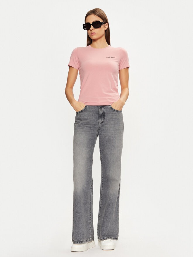 Guess Jeans Guess Jeans Marškinėliai W4YI02 J1314 Rožinė Regular Fit