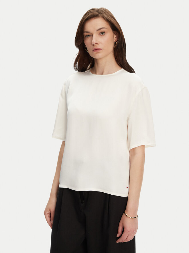 Tommy Hilfiger Tommy Hilfiger Camiseta WW0WW45900 Écru Relaxed Fit