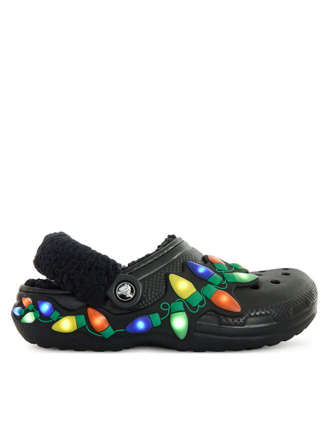 Crocs Pantoletten Crocs Classic Lined Holiday Lights Clog 212054 Schwarz