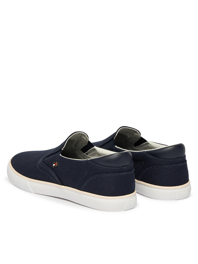 Tommy Hilfiger Sneakers aus Stoff Tommy Hilfiger Th Low Profile Slip On FW0FW09103 Dunkelblau