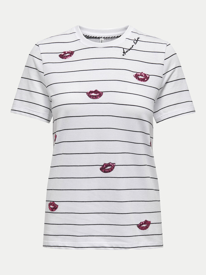 ONLY ONLY Póló Kita 15332698 Fehér Regular Fit