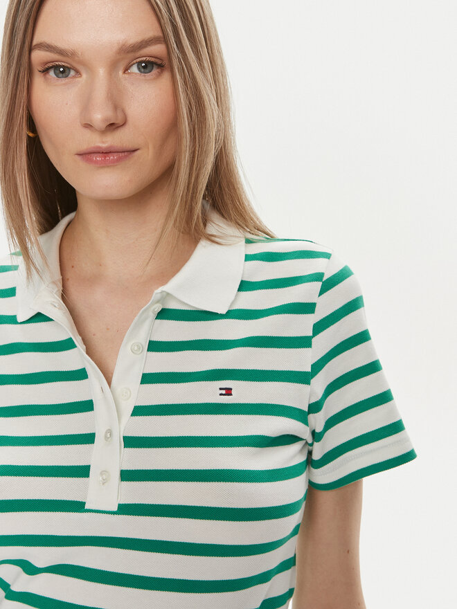 Tommy Hilfiger Tommy Hilfiger Polo marškinėliai 1985 WW0WW39530 Žalia Slim Fit