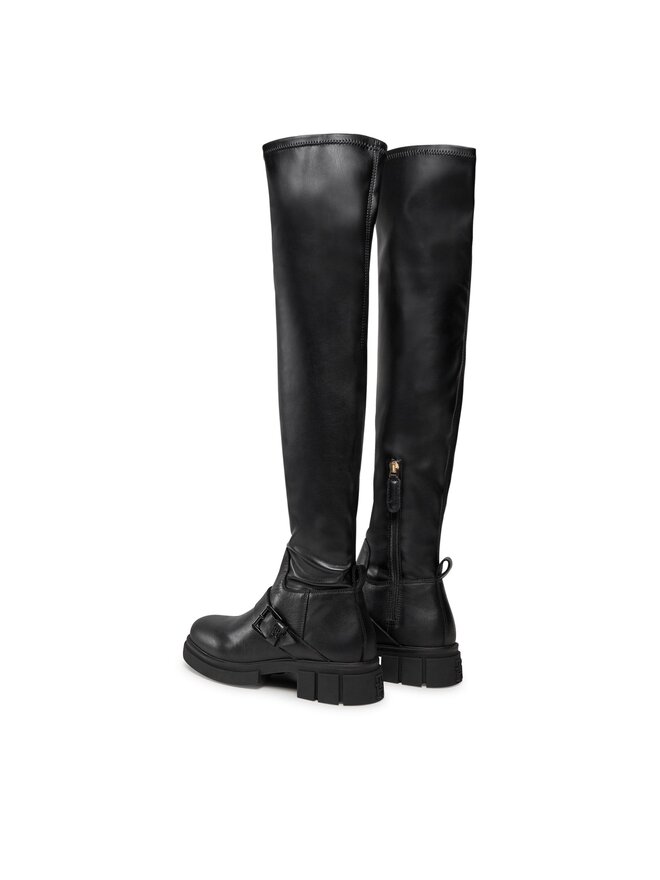 Tommy Hilfiger Stivali sopra il ginocchio Tommy Hilfiger Stretch Monochromatic Longboot FW0FW07611 Nero