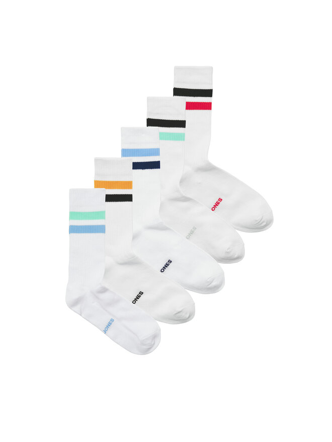 Jack&Jones 5er-Set hohe Herrensocken Jack&Jones Tirana 12277074 Weiß
