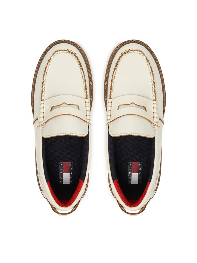 Tommy Jeans Slipper Tommy Jeans Archive '01 Leather Loafer EN0EN03022 Creme