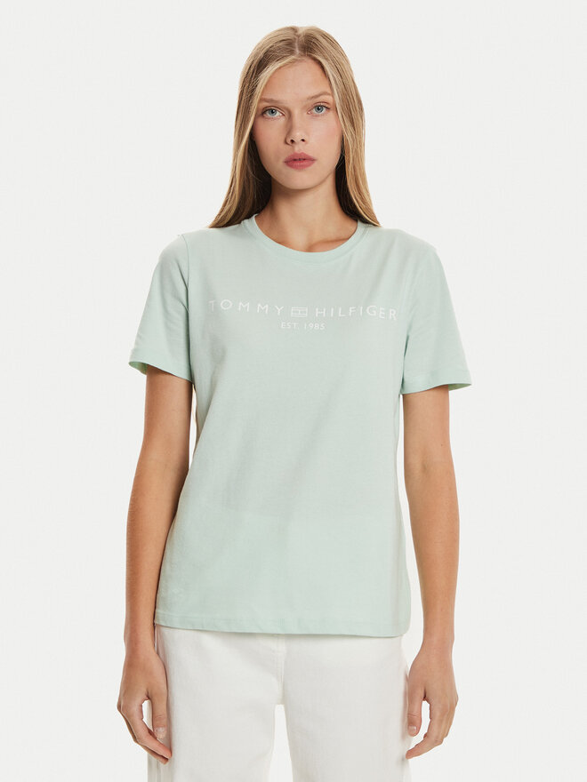 Tommy Hilfiger Tommy Hilfiger Marškinėliai Logo WW0WW40276 Žalia Regular Fit