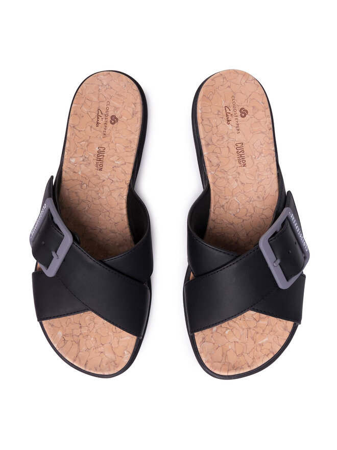 Pantoletten Clarks Step June Shell 261485894 Schwarz | eschuhe.de