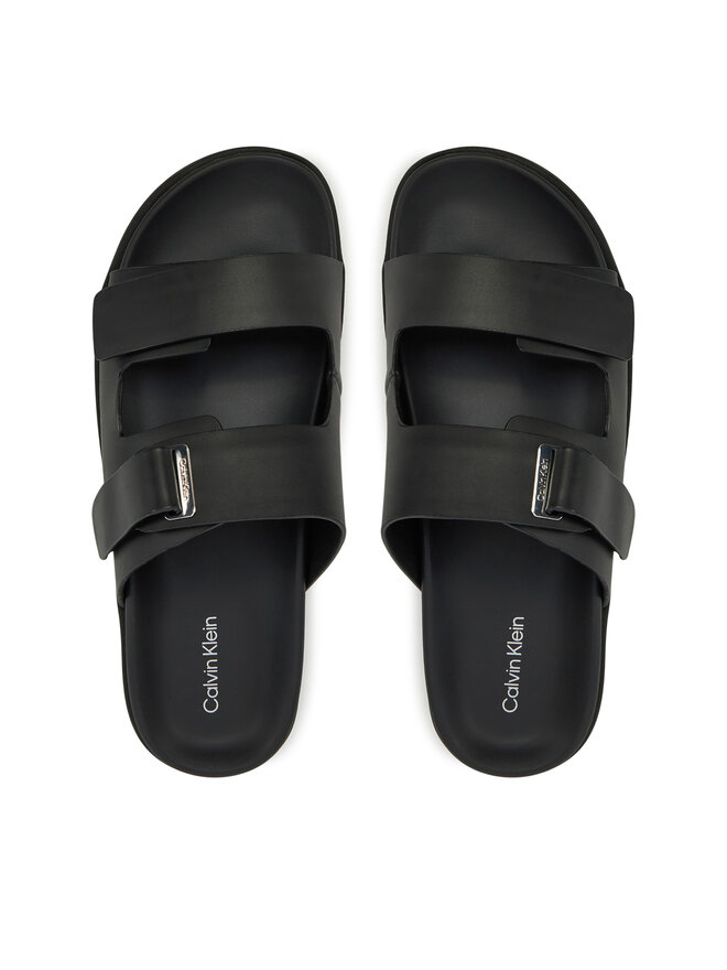 Calvin Klein Sandale Calvin Klein Flat Adj Slide Eyelet HW0HW02489 Negru