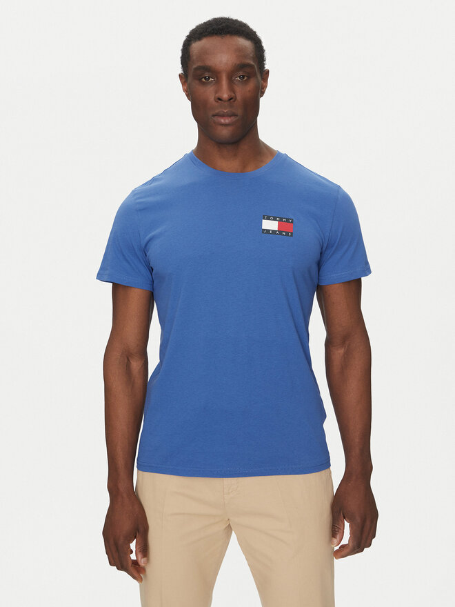 Tommy Jeans Tommy Jeans Marškinėliai Essential DM0DM20740 Mėlyna Slim Fit