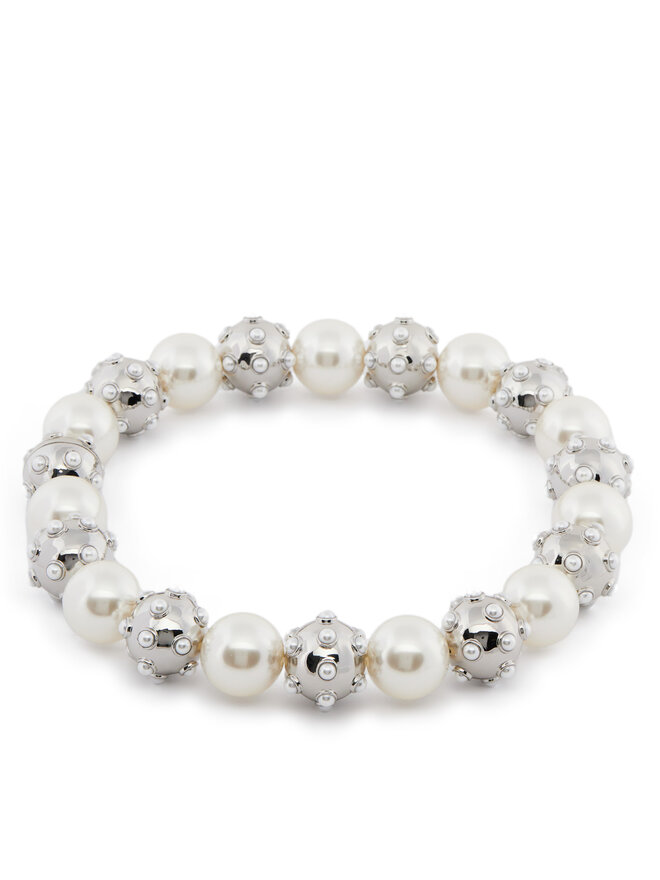 Marc Jacobs Naszyjnik Marc Jacobs Pearl Dot Statement Neklace 2R3JNC001J52 Srebrny