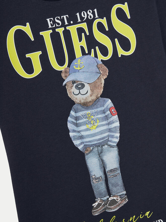 Guess Guess Póló L5RI17 K8HM4 Sötétkék Regular Fit